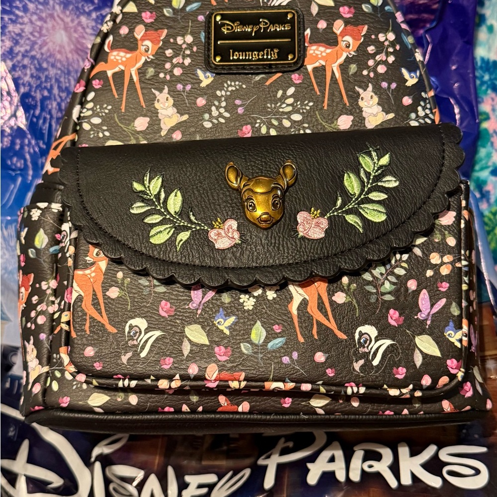 BNWT Disney Parks Loungefly Bambi Forest Floral Mini Backpack Thumper Woodland
